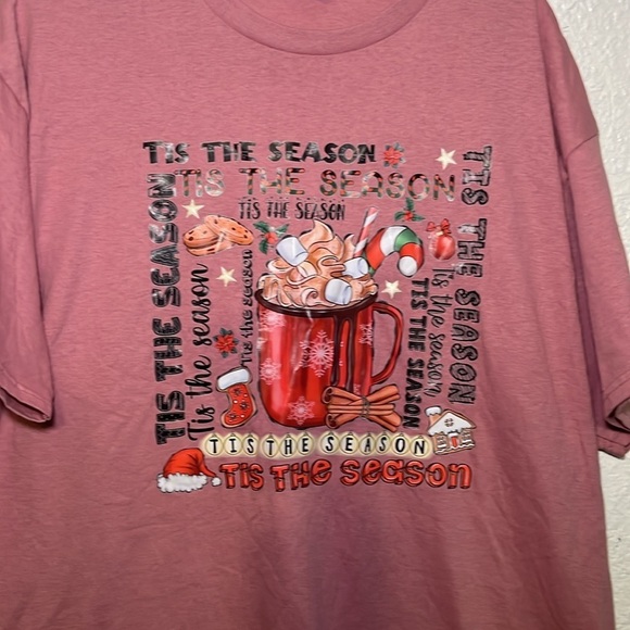 Delta Pro Weight pink holiday T-shirt, size XL - Picture 2 of 7